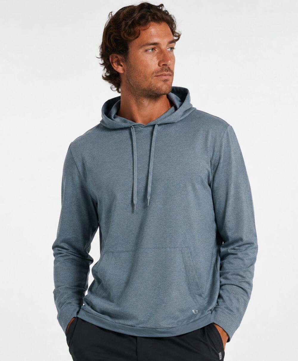 VUORI Sunday Element Hoodie in Heathered Blue Grey Size Medium
